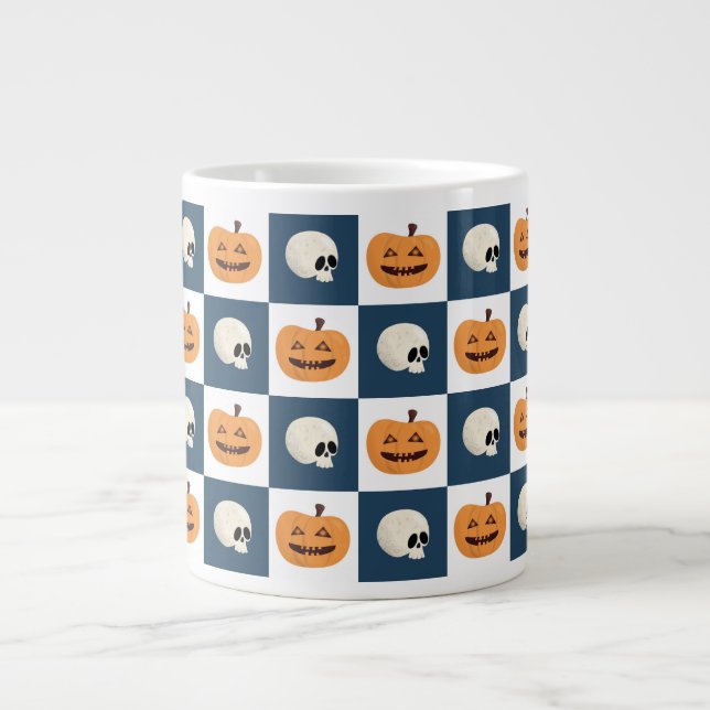 Taza De Café Gigante Calaveras y calabazas (Frente)