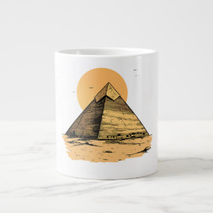 Taza De Café Gigante Calcomanía de Pirámide Egipcia Antigua