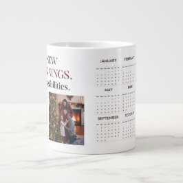 Taza De Café Gigante Calendario Minimalista moderno de fotos Personaliz