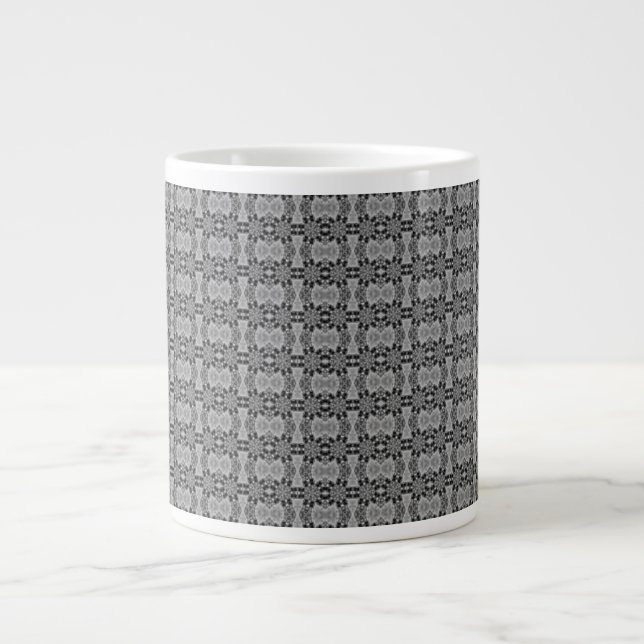 Taza De Café Gigante Calidoscopio gris (Frente)