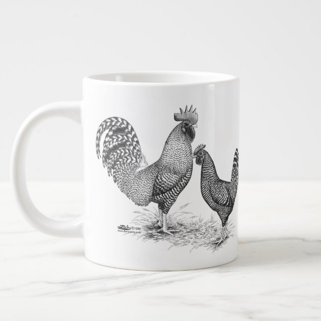 Taza De Café Gigante California Grey Rooster y Hen (Izquierda)