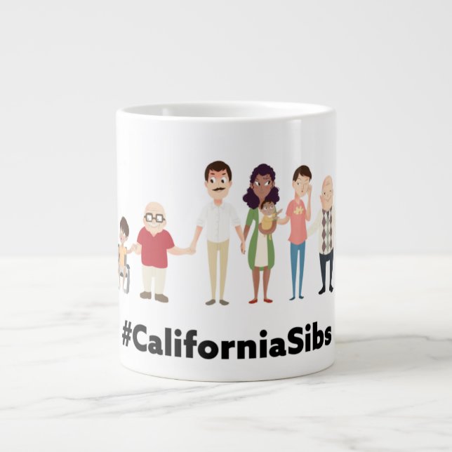 Taza De Café Gigante #californiasibs jumbo mug (Frente)