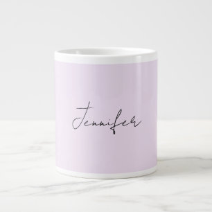 Taza De Café Gigante Caligrafía de Color Pastel Elegante Sencilla Nombr