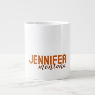 Taza De Café Gigante Caligrafía Elegante Llanura Añadir nombre propio