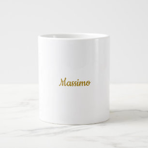Taza De Café Gigante Caligrafía Profesional Elegante Color Dorado