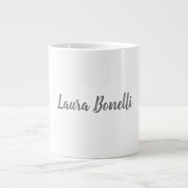 Taza De Café Gigante Caligrafía profesional moderna de nombre Minimalis (Frente)