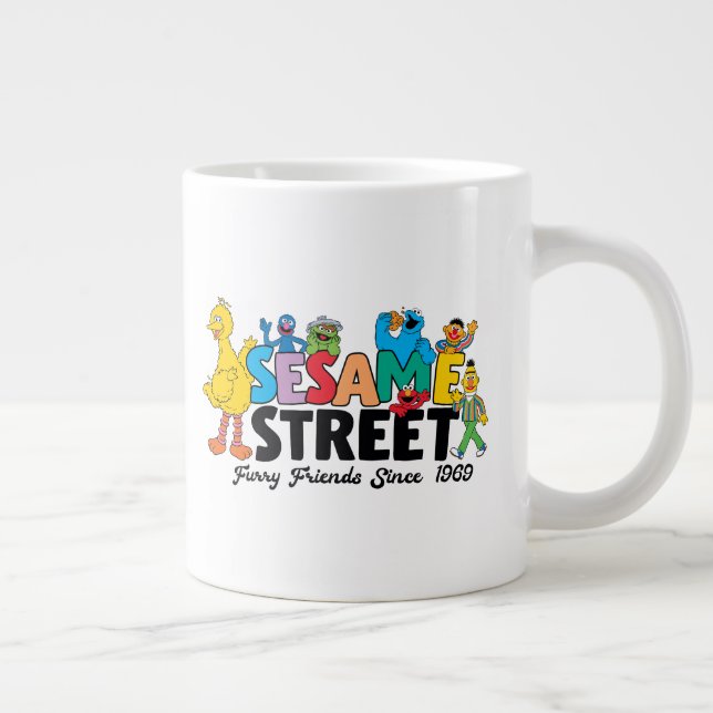 Taza De Café Gigante Calle Sésamo | Amigos Peludos Desde 1969 (Derecha)