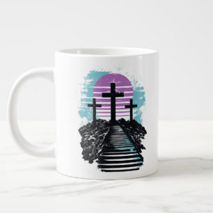 Taza De Café Gigante Calvario Gólgota está terminado Cristiano moderno