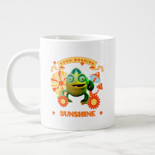 Taza De Café Gigante Camaleón Divertido Buenos Días Sol Retro Arte