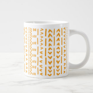Taza De Café Gigante Caminos De Sombra De Sol Patrón Africano En Blanco