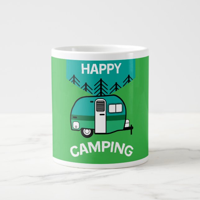Taza De Café Gigante Caminos felices | Caravaner | Camper Cojín decorat (Frente)