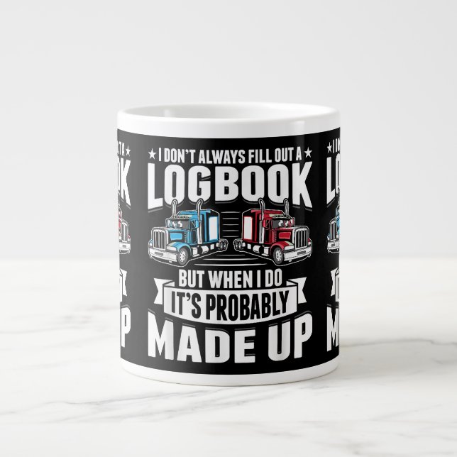 Taza De Café Gigante Camión gracioso camionero camionero camión de remo (Frente)