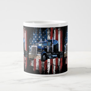 Taza De Café Gigante Camionero Conductor De Camión De Bandera Estadouni