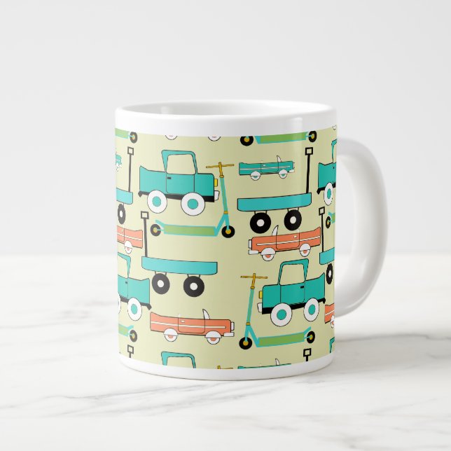 Taza De Café Gigante Camiones retros de los carros de los coches de las (Derecha)