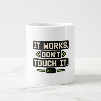 Taza De Café Gigante Camiseta de Humor de Desarrollador "No lo Toques"