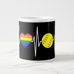 Taza De Café Gigante Camiseta de Softbol Gay Jugador de Softbol Orgullo