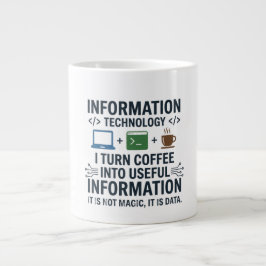 Taza De Café Gigante Camiseta Divertida de Ciencias de la Computación -