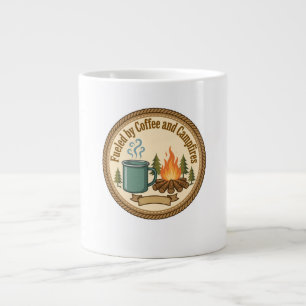 Taza De Café Gigante Camiseta Fueled by Coffee and Campfires