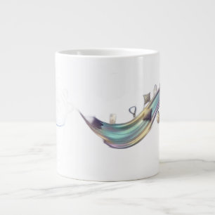 Taza De Café Gigante Camiseta gráfica de arte de onda fluida abstracta