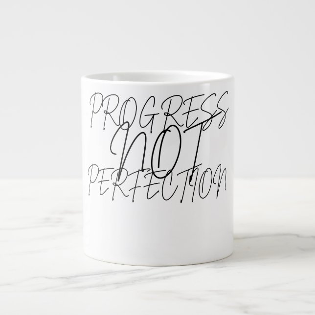 Taza De Café Gigante Camiseta Progreso No Perfección (Frente)