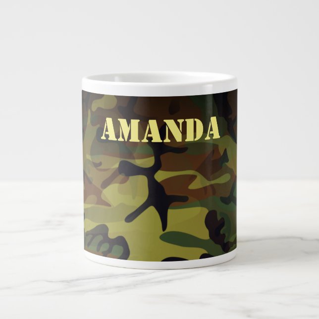 Taza De Café Gigante Camo verde (Frente)