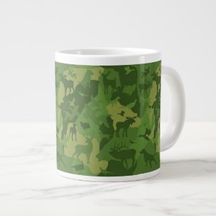 Taza De Café Gigante Camo verde/camoflauge/ciervo/alce/alce/perro de ca