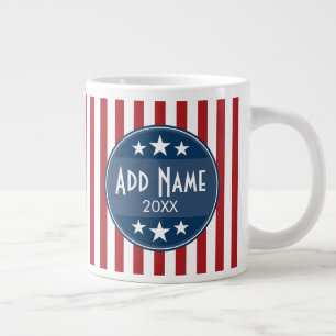 Taza De Café Gigante Campaña Política - Estrellas y Franjas Patrióticas