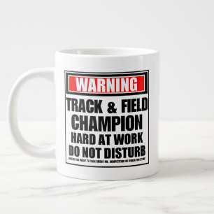 Taza De Café Gigante Campeón de advertencia y campeón de campo trabajan
