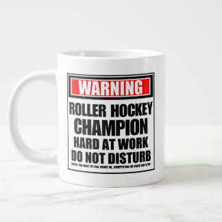 Taza De Café Gigante Campeón de hockey sobre patines de advertencia tra