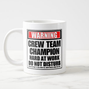 Taza De Café Gigante Campeón del equipo de advertencia trabajando duro