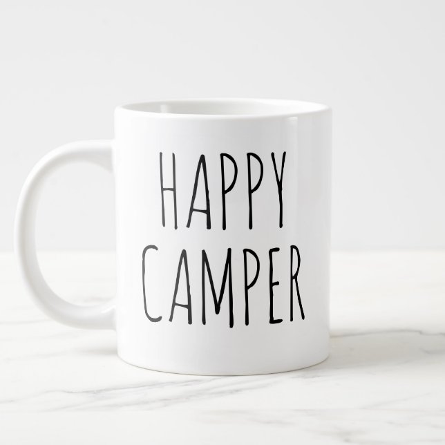 Taza De Café Gigante "Camper feliz" Sencillo y moderno casa de campo (Izquierda)