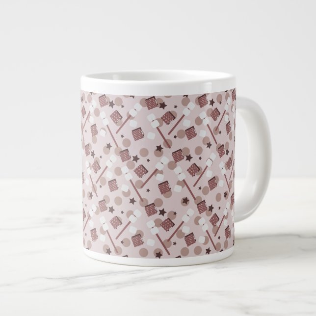 Taza De Café Gigante Camping Smores Marshmallow Biscus Campfire Pink (Derecha)