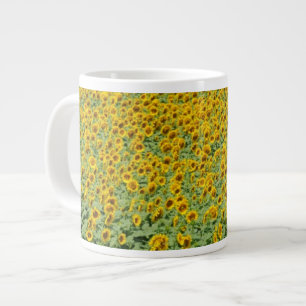 Taza De Café Gigante Campo amarillo del girasol