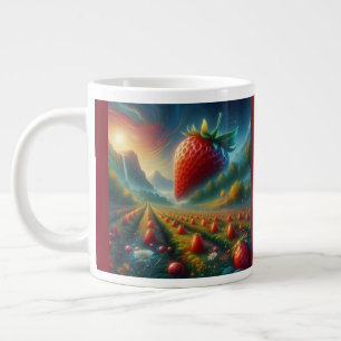 Taza De Café Gigante Campo de fresa de sueños