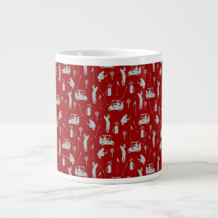 Taza De Café Gigante Campo de golf con carrito de bolsos Golfer en rojo