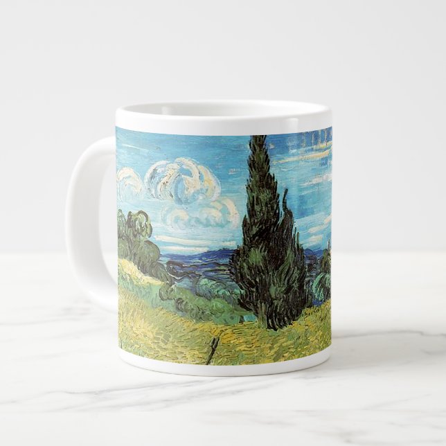 Taza De Café Gigante Campo de Trigo Verde Vincent van Gogh (Izquierda)