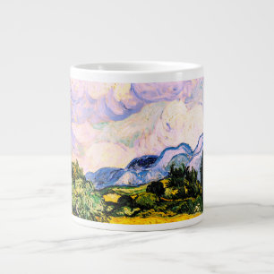 Taza De Café Gigante Campo de trigo Vincent Van Gogh con cipreses