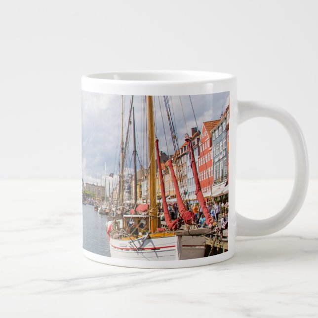 Taza De Café Gigante Canal con barcos| Copenhague (Derecha)