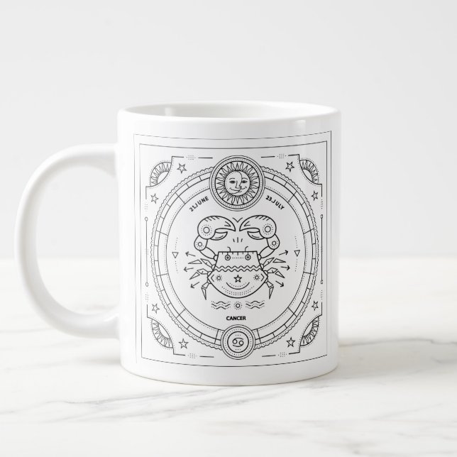 Taza De Café Gigante Cáncer Personalizado Zodiac Cumpleaños Mug (Izquierda)