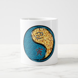 Taza De Café Gigante Cáncer & Tigre de Fuego