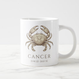 Taza De Café Gigante Cáncer Zodiaco Nombre Personalizado y Fecha de Nac