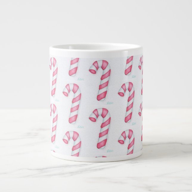 Taza De Café Gigante Candy Canes (Frente)