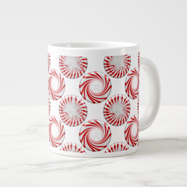 Taza De Café Gigante Candy Peppermint Dots Jumbo Café Mug (Derecha)