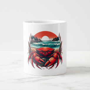 Taza De Café Gigante cangrejo de Maine costero/náutico