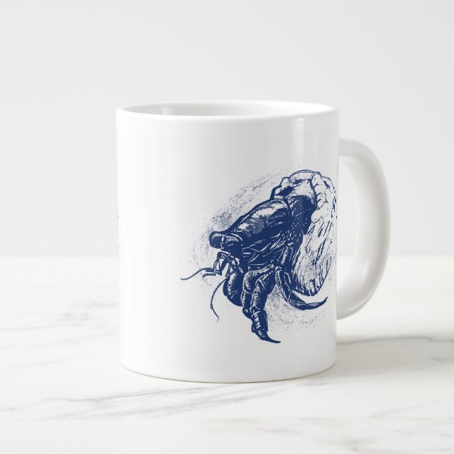 Taza De Café Gigante Cangrejo ermitaño en azul oscuro (Derecha)