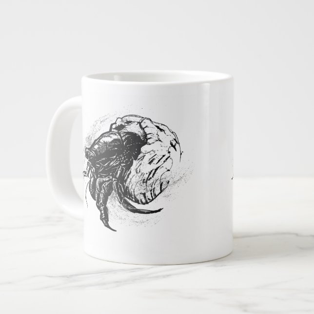 Taza De Café Gigante Cangrejo ermitaño en negro (Izquierda)