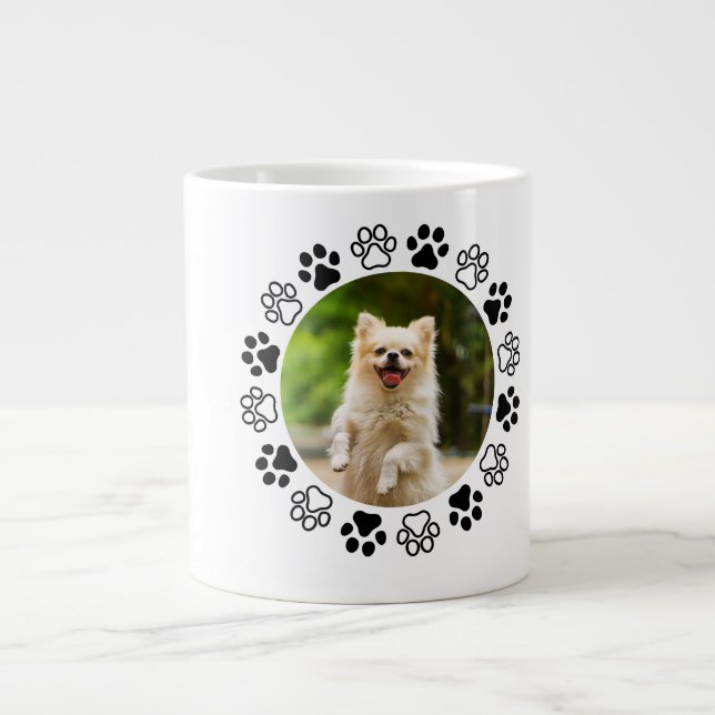 Taza De Café Gigante Canina de retrato de perro disecable (Frente)