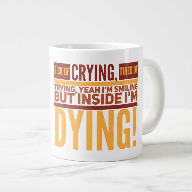 Taza De Café Gigante Cansado Jumbo Mug (Derecha)