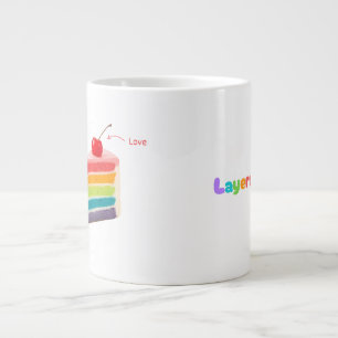 Taza De Café Gigante Capas de vida - Pastel de crecimiento y mentalidad