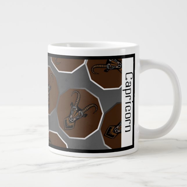 Taza De Café Gigante Capricornio Zodiac Personalizable Gran Mug (Derecha)